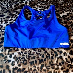 PINK Lace Up Sports Bra